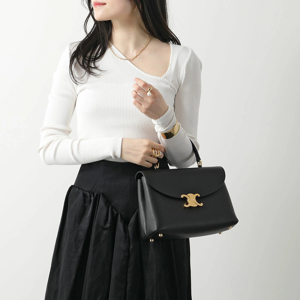 Celine Handbag BLACK Nino Bag Leather Shoulder Triomphe Black